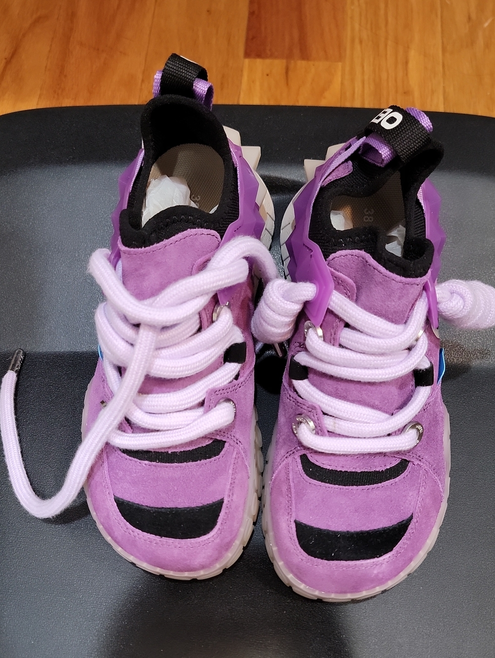 Purple Suede Athletic Sneakers - Stylish Comfort